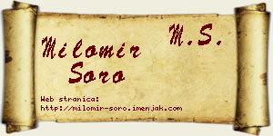 Milomir Soro vizit kartica